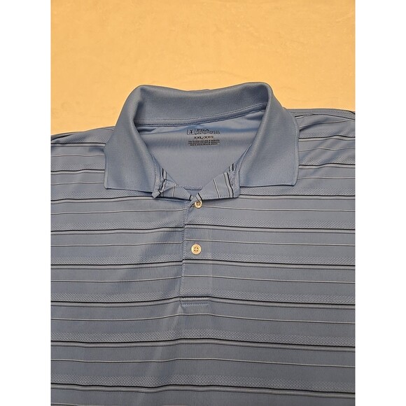 PGA Tour Men's Golf Polo Shirt Blue Color W/ Stripes 100% Polyester Size XXL - Picture 2 of 8